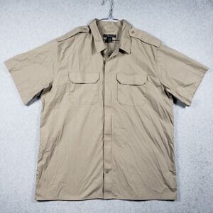 5.11 Tactical Men XLT Tan Short Sleeve Button Up Shirt Vented Ripstop Big & Tall